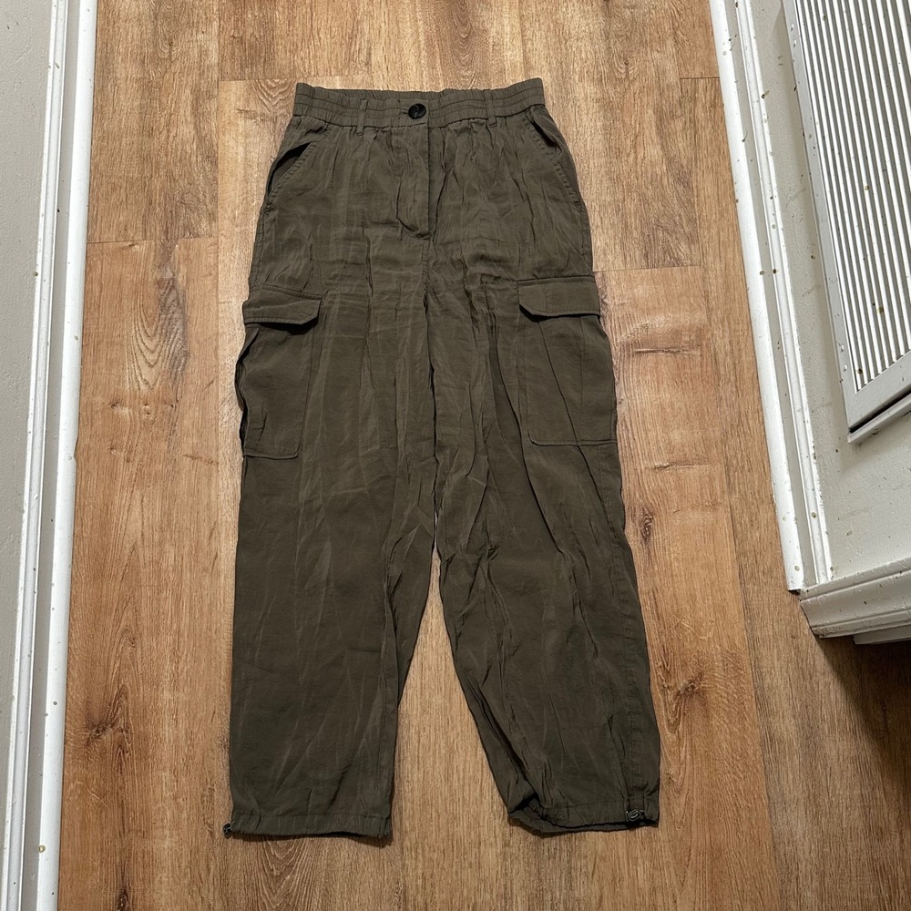 Joie | Women's Olive Green Modal Blend Utility Drawstring Cargo Pants, Size M